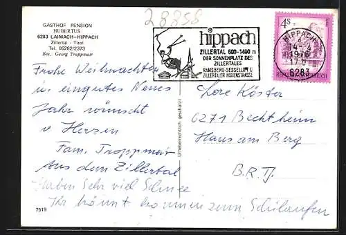 AK Hippach, Laimach, Gasthof Pension Hubertus, Bes. Georg Troppmair