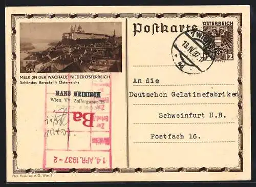 AK Melk /Niederösterreich, Blick auf das Stift