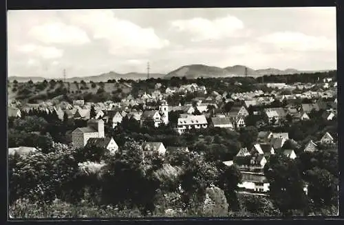 AK Mittelstadt am Neckar, Teilansicht mit Kirche