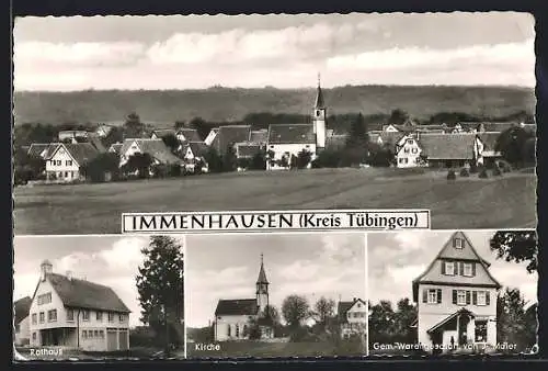 AK Immenhausen /Kreis Tübingen, Gemischtwarengeschäft von J. Maier, Rathaus, Kirche