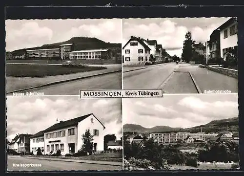 AK Mössingen /Kreis Tübingen, Neubau Pausa AG, Kreissparkasse, Bahnhofstrasse