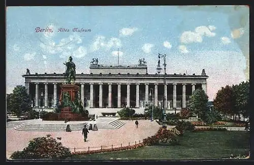AK Berlin, Altes Museum mit Denkmal