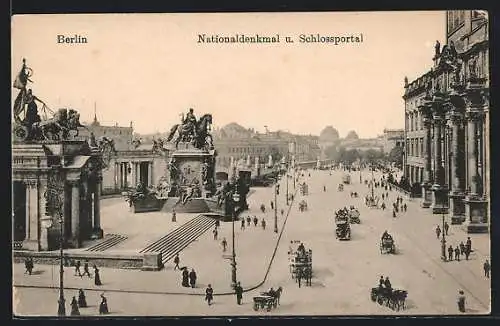 AK Berlin, Nationaldenkmal und Schlossportal