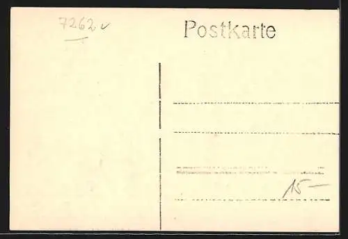 Künstler-AK Hirsau, Ortsansicht mit Flusspartie