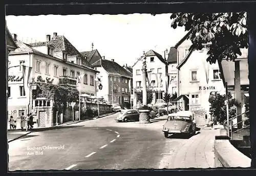 AK Buchen /Odenwald, Strassenpartie mit Autos, VW Käfer