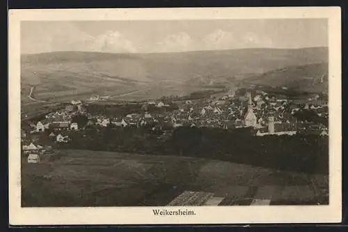 AK Weikersheim, Panoramablick aus der Luft