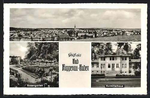 AK Bad Rappenau /Baden, Kurmittelhaus, Rosengarten, Ortsansicht