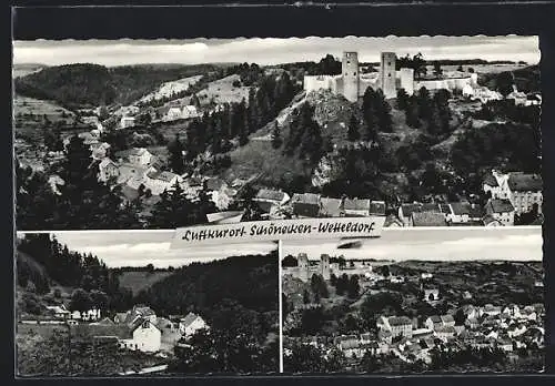 AK Schönecken-Wetteldorf, Ortspartie, Ortsansichten mit Burg