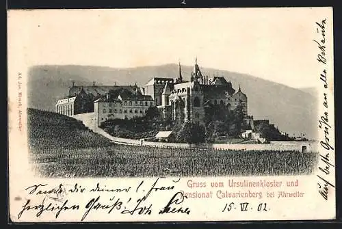 AK Ahrweiler, Ursulinenkloster und Pensionat Calvarienberg mit Umgebung