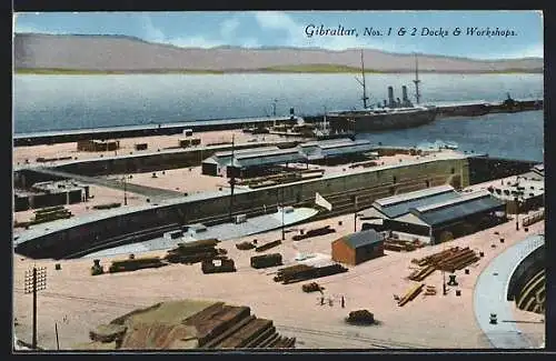 AK Gibraltar, Docks and Workshops Nos. 1 & 2, Partie im Hafen