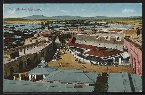 AK Gibraltar, The Market aus der Vogelschau