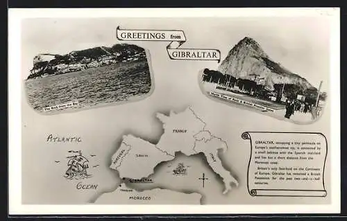 AK Gibraltar, The Rock from the Bay, British Frontier Gates
