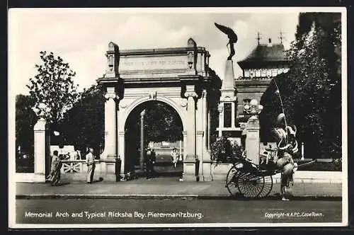 AK Pietermaritzburg, Memorial Arch and Typical Ricksha Boy