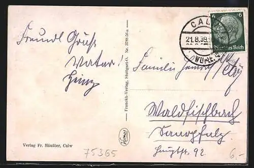 AK Calw, Handlung von Paul Räuchle am Marktplatz