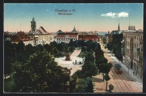 AK Frankfurt, Wilhelmplatz, Strassenbahn