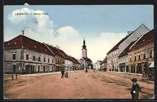 AK Leibnitz, Oberer Platz mit Kirche