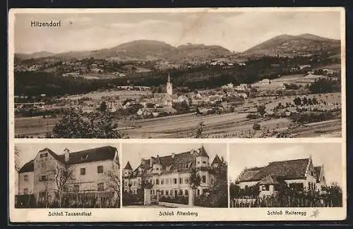 AK Hitzendorf, Blick zum Ort, Schloss Tausendlust, Schloss Altenberg, Schloss Reiteregg