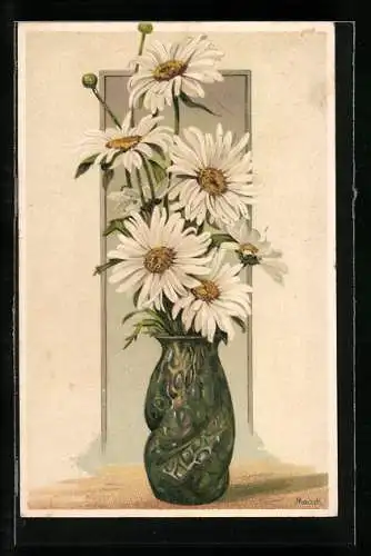 Künstler-AK Alfred Mailick: Margeriten in einer Vase