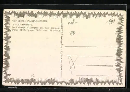Künstler-AK Alt-Gmunden / Salzkammergut, Ortspartie