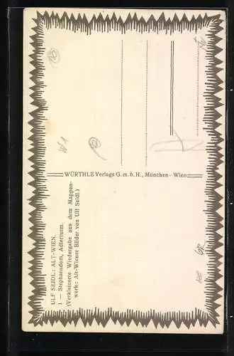 Künstler-AK Ulf Seidl: Alt - Wien, Stephansdom, Adlerturm