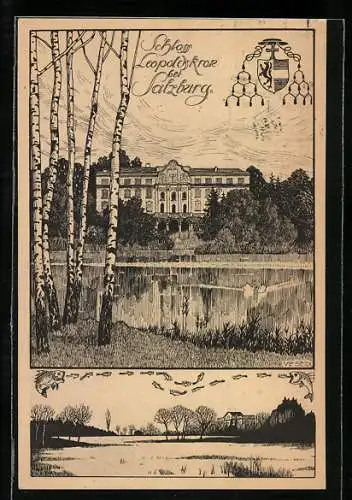 Künstler-AK Ulf Seidl: Salzburg, Schloss Leopoldskron