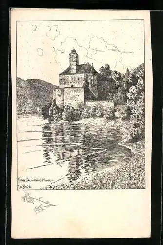 Künstler-AK Ulf Seidl: Wachau, Schloss Schönbühel