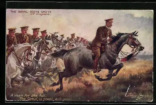 Künstler-AK Harry Payne: The Royal Scots Greys in Khaki drill order