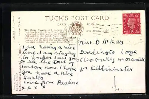 Künstler-AK Harry Payne: The Scots Guards, The King`s Guard