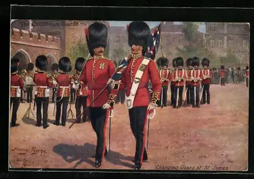 Künstler-AK Harry Payne: Changing Guard at St. James, Coldstream Guards