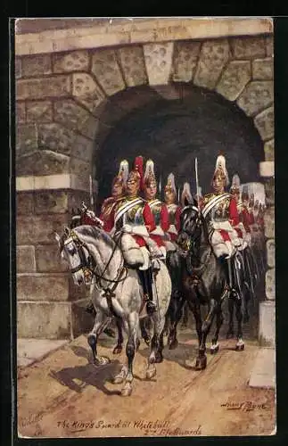 Künstler-AK Harry Payne: The King`s Guard at Whitehall, 2nd Life Guards