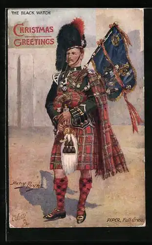 Künstler-AK Harry Payne: Highland Piper, Full Dress