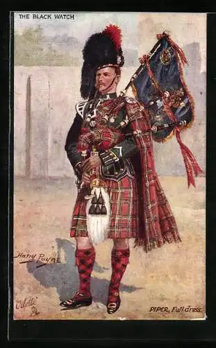 Künstler-AK Harry Payne: Highland Piper, Full Dress