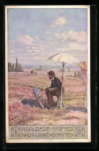 Künstler-AK Ernst Kutzer: Adalbert Stifter, Nachkommenschaften, Landschaftsmaler