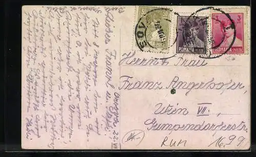 AK Orsova, Donauzeile mit Passanten