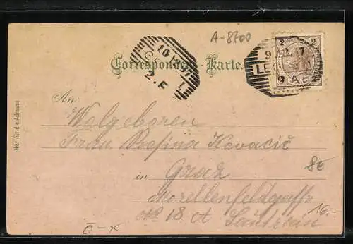 AK Leoben /Obersteier, Hôtel Post, Pfarrkirche, Stadtturm