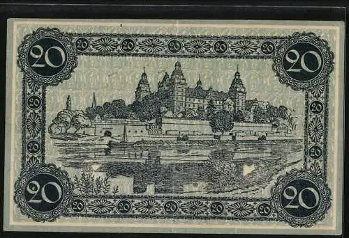 Notgeld Aschaffenburg, 20 Mark, Sigel, Ansicht der Burg