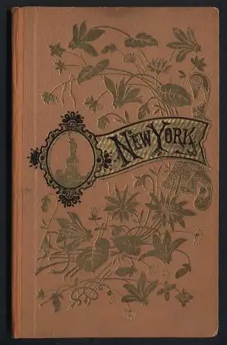 Leporello-Album 63 Lithographie-Ansichten New York, Vanderbilt Mansions, Windsor Hotel, Union Square, Wall Street Asylum