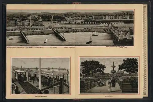 Leporello-Album 20 Lithographie-Ansichten Brighton, Aquarium, Alexandra Hospital, Bramber Village, Chain Pier, Clock