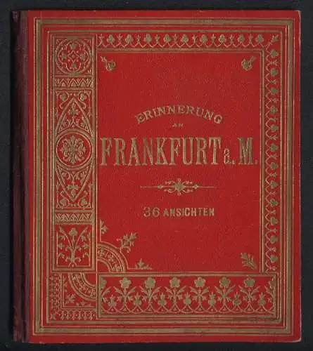Leporello-Album 31 Lithographie-Ansichten Frankfurt / Main, Neue & Alte Synagoge, Hotel zum Schwanen, Frankfurter Hof