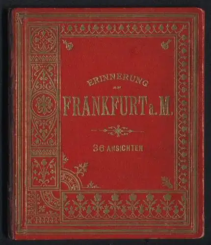 Lithographie Leporello-Album 36 Lithographie-Ansichten Frankfurt / Main, alte & neue Synagoge, Städel`sche Institut