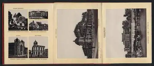 Leporello-Album 30 Lithographie-Ansichten Frankfurt / Main, Synagogen, Rothschild Grab, Zollhafen, Panorama, Bahnhof