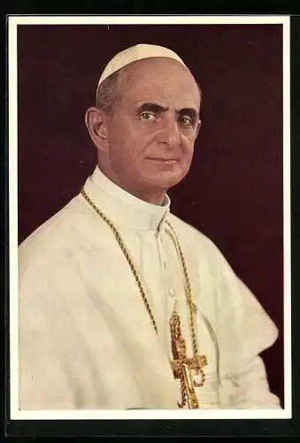 AK Papst Paul VI. blickt in die Kamera