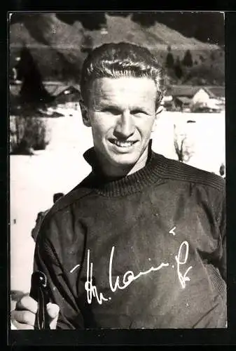 AK Hans Peter Lanig, Olympia 5. in der Abfahrt 1959