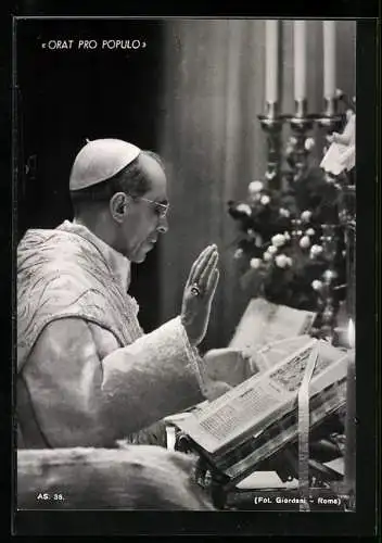 AK Papst Pius XII., Orat pro Populo