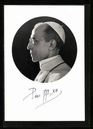AK Papst Pius XII., Profilportrait