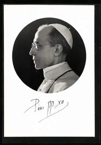AK Papst Pius XII. im Profil