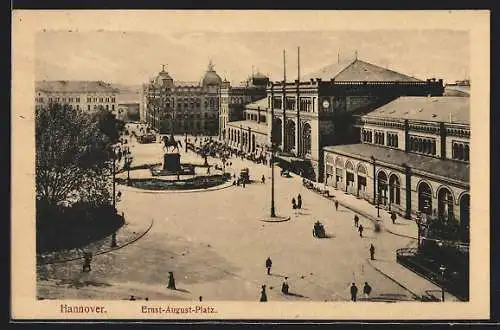 AK Hannover, Ernst-August-Platz, Bahnhof
