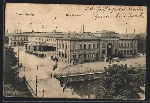 AK Braunschweig, Flusspartie am Hauptbahnhof