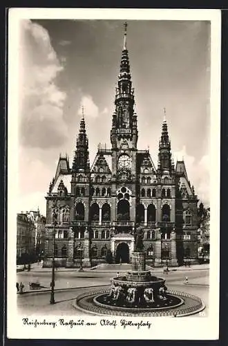 AK Reichenberg, Rathaus am Platz
