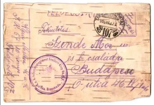 Holz-AK Feldpost K. u. k. Infanterieregiment Freiherr Kray No. 67